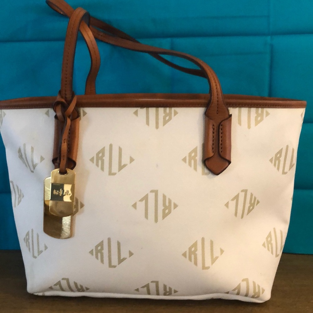 Ralph  Lauren signature white purse